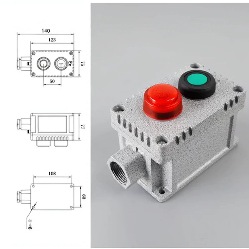 Explosion Proof Push Button Switch Enclosure Emergency Stop Control Station Industrial Factory Power Control Device