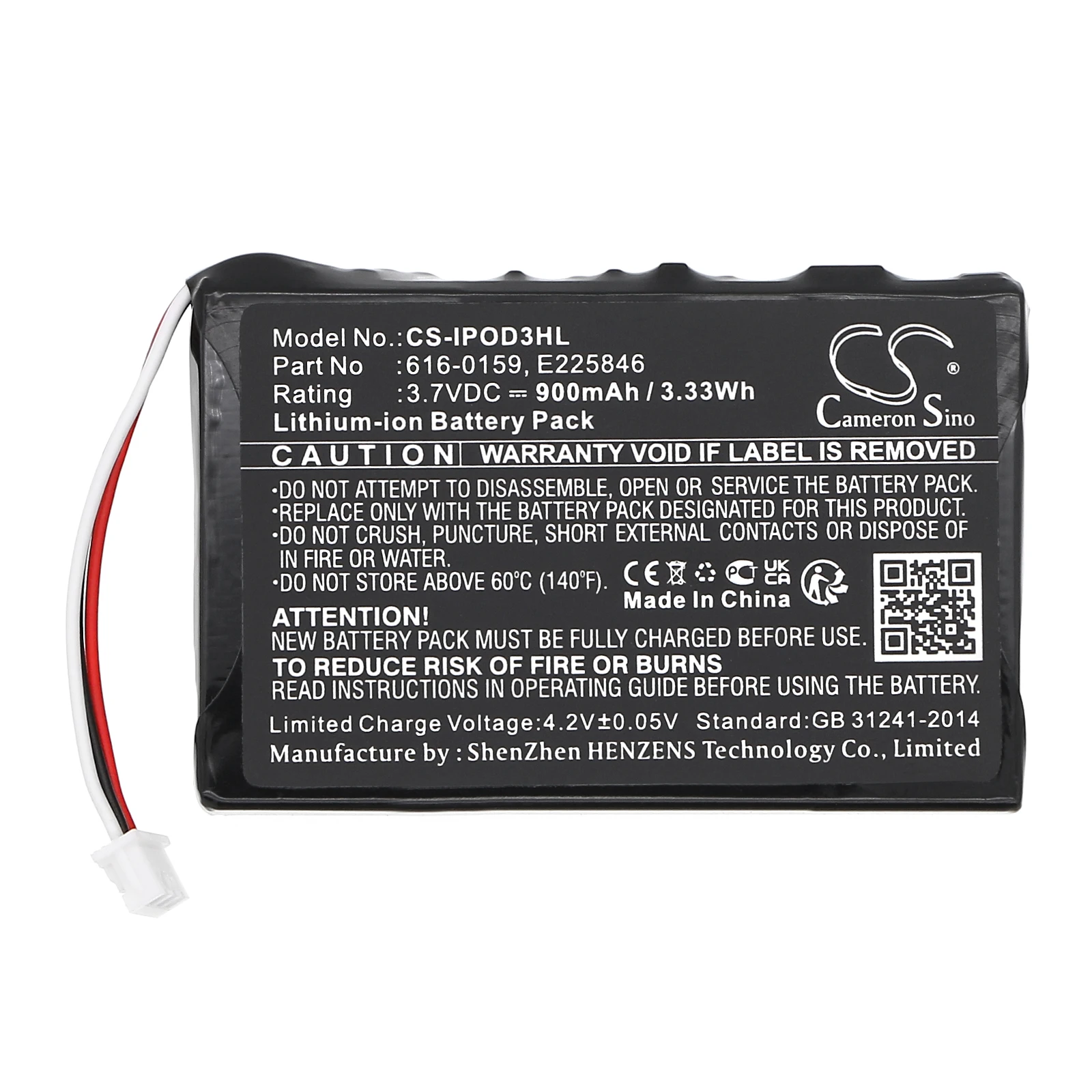 

Li-ion Battery 3.7V 900mAh for Apple iPod 10GB 15GB M8976LL/A M9460LL/A Replacement