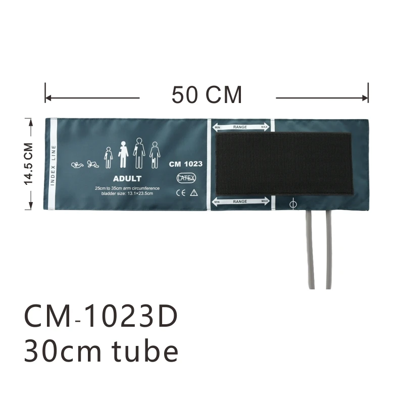 Arm Circumference 25-35cm Reusable Blood Pressure Cuff, Double Tube NIBP Cuff With Bladder(CM-1023D-01)