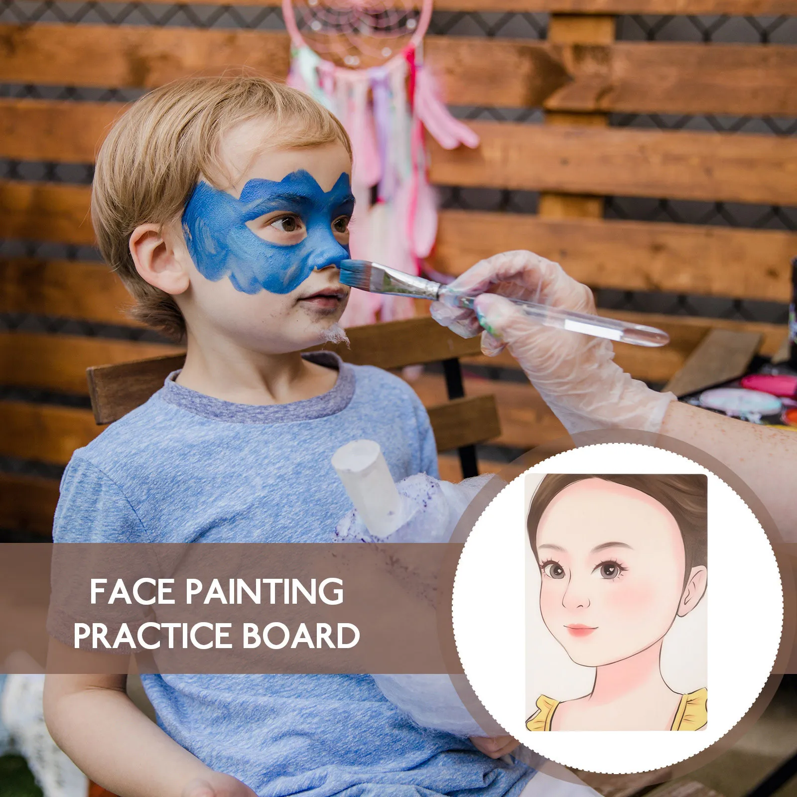 Face Painting Practice Board Washable Reusable Pet Plastic Makeup Practice Board Five Sense Organs Drawing Face Painting Tool