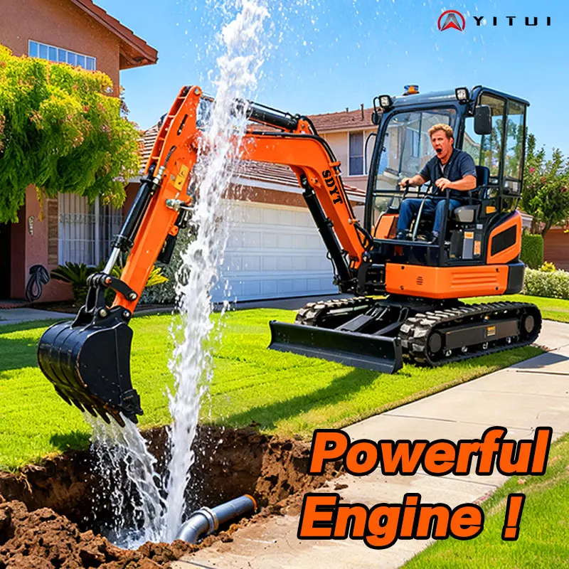 

Mini Excavator 2.8 Ton Customized Anti-Slip Home Excavator Bucket Replaceable Boom & Arm Grading Hole Drilling 360° Rotation