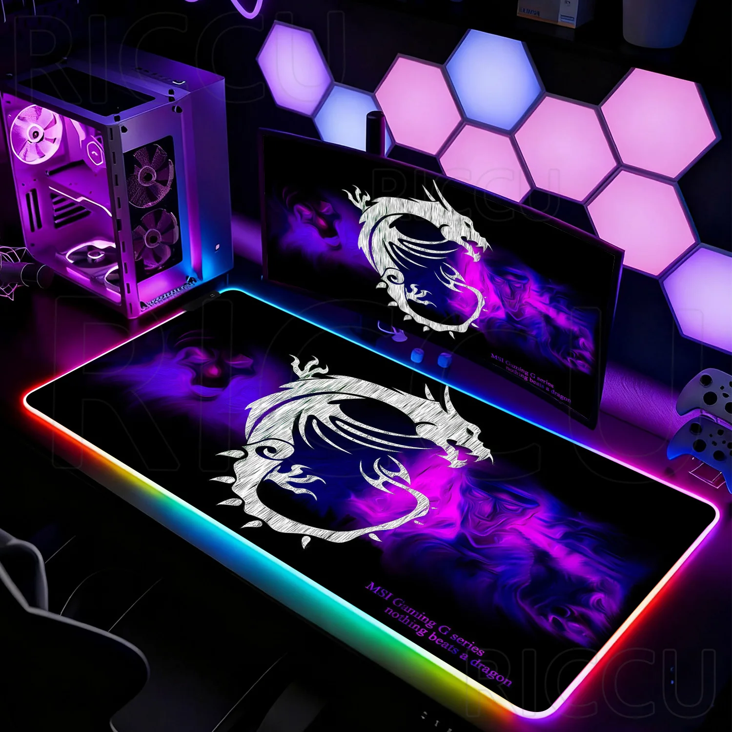 RGB 900X400MM Esports PC accessories MSI Game Mouse Pad Gaming Computer Gamer Large natural Rubber LED Mousepad expand Desk Mat