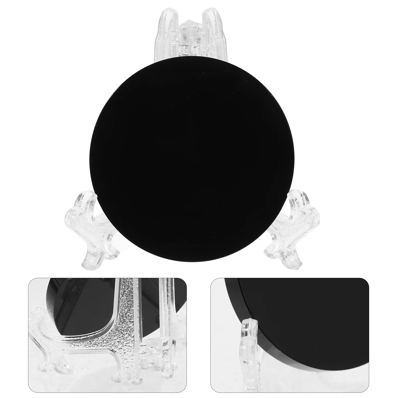 Obsidian Divining Mirror Round Mirrors Stone Divination Decorative Decorate Gothic Black Plate Modern Accents