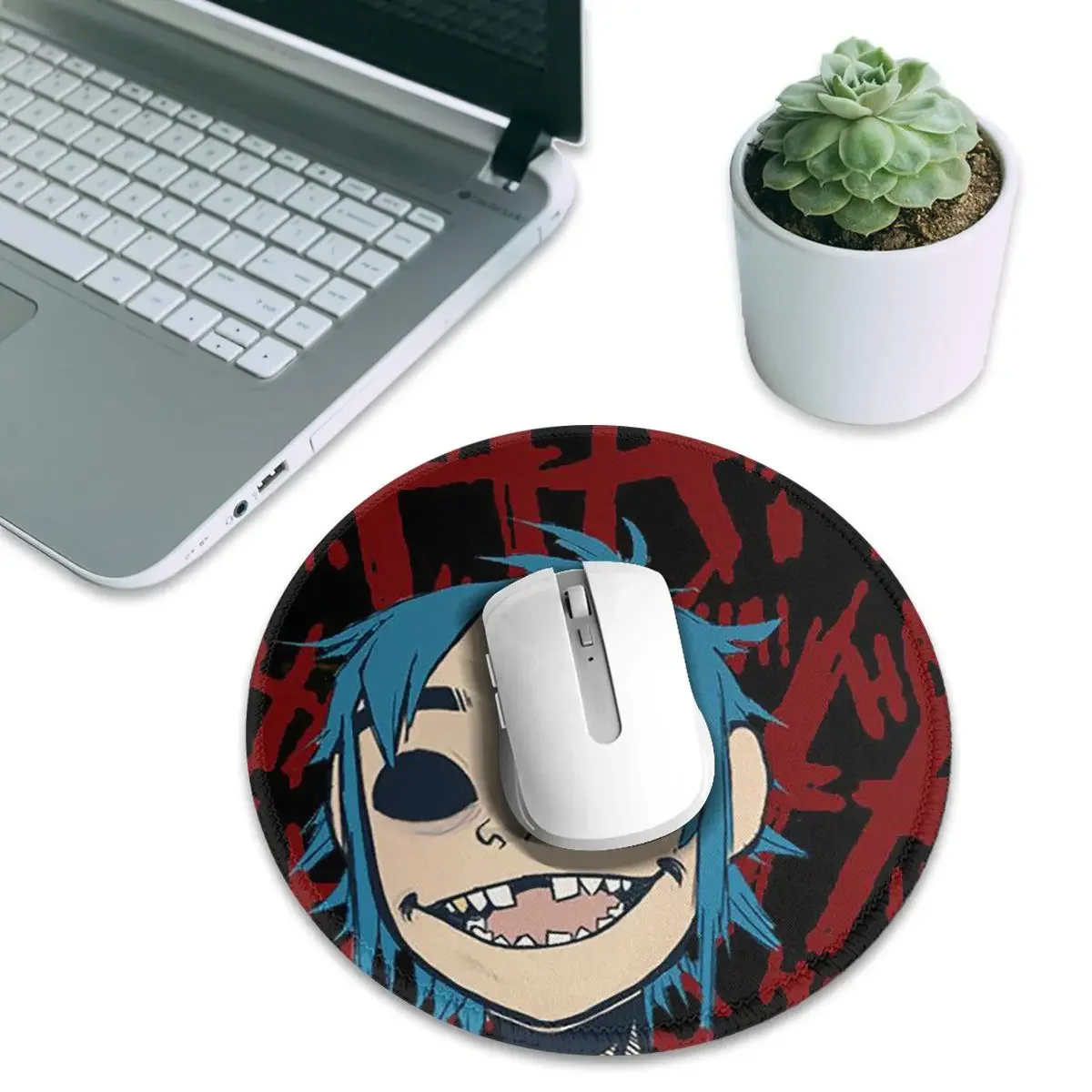 Feel Good Gorillaz Virtual Band Round Mouse Pad Computer Keyboard Mouse Mat Gaming Laptop Desk Mat Office Accessories Table Mats