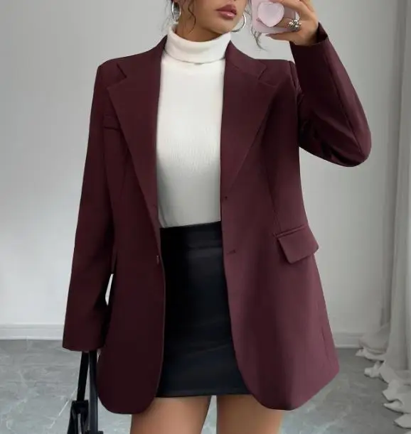 

2025 Autumn/Winter New Women's Fashion Elegant Style High end Long sleeved Suit Coat Women's Wear