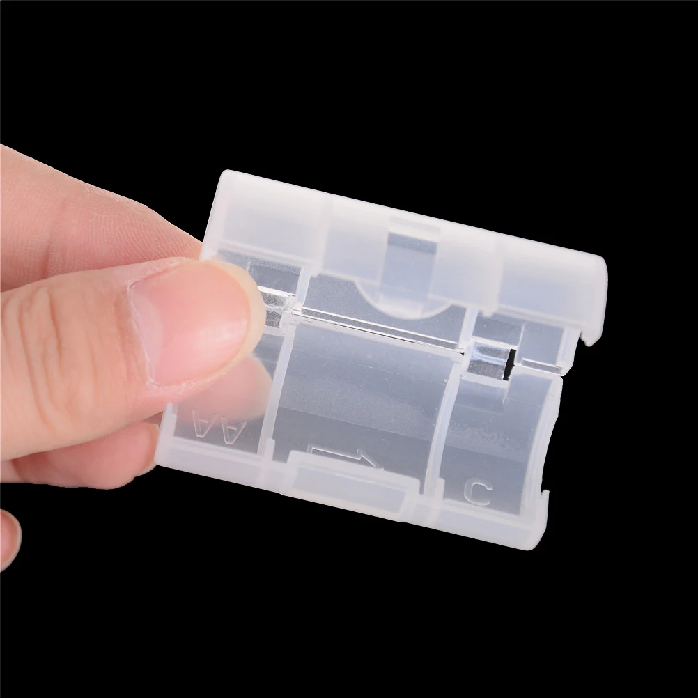 4PCS AA to C Size Cell Battery Converter Adaptor Holder Case Switcher Portable Translucent Battery Conversion Cartridge