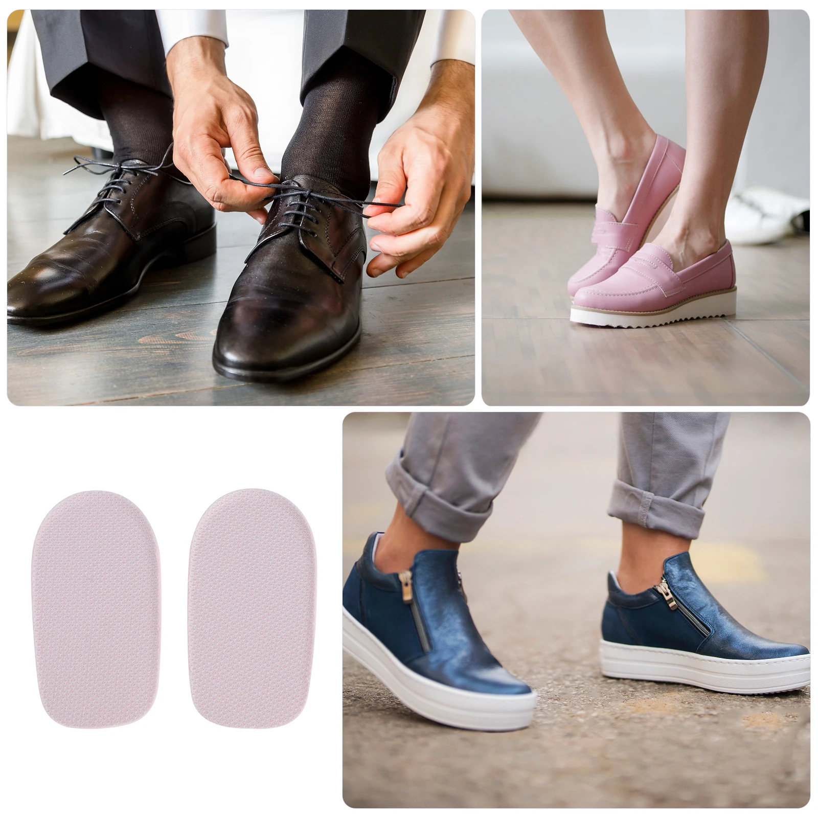 

1Pair Silicone Height Increase Insoles Self-Adhesive Breathable Heel Protection Pads Invisible Heighten Insoles Shock Absorbing