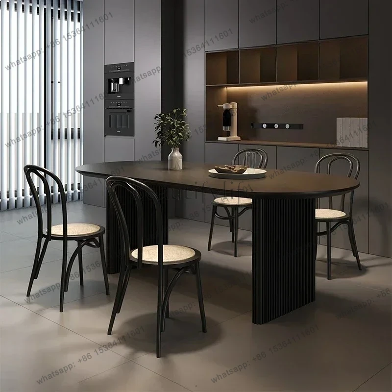 Full Dining Table Luxury Placement Setting Kitchen Sliding Dining Natural Modern Extendable Round Mesa Comedor Rectangular
