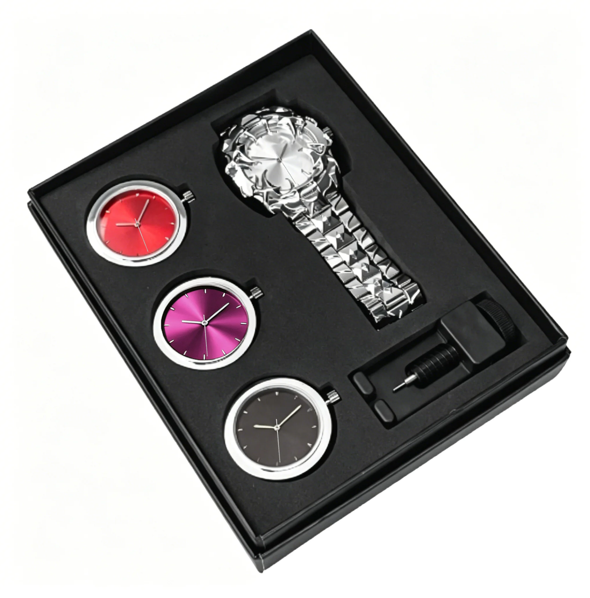 Men's Claw-Shaped Quartz Watch with Interchangeable Dials