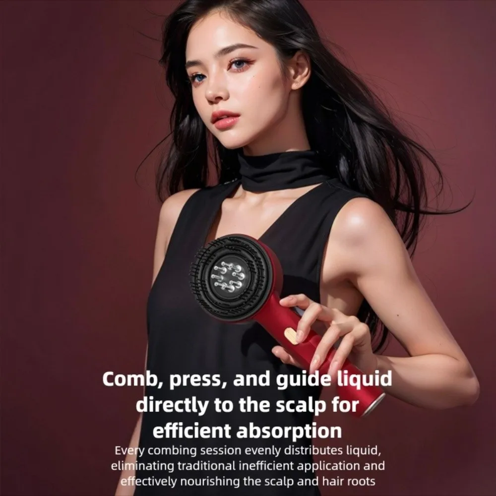 

Hair Electric Vibration Massage Comb Oil Applicator Hair Growth Scalp Massaging Brush Hair Care Red Light Red Light Hair Comb