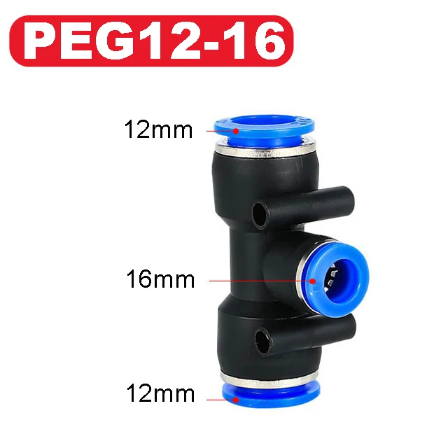 Baomain 6mm To 4mm Y-Shaped Reducer Tee Fitting – 2-Pack Push-in Pneumatic Quick Connect Air Line Connectors