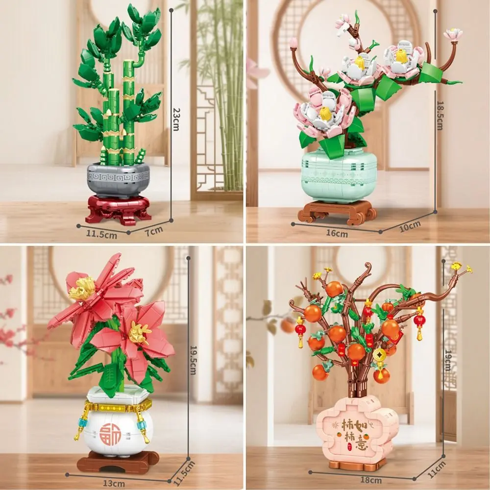 Kunststoff Künstliche Blumen Bausteine Desktop Ornamente Hause Dekoration Bonsai Montage Modell Block DIY