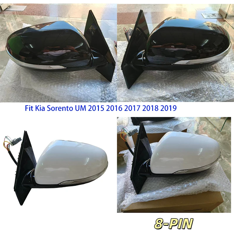 LHD 8-Pin Rearview Mirror Assembly 87610-C5090 Fit Kia Sorento UM 2015 2016 2017 2018 2019 Side Wing Mirror Power Folding