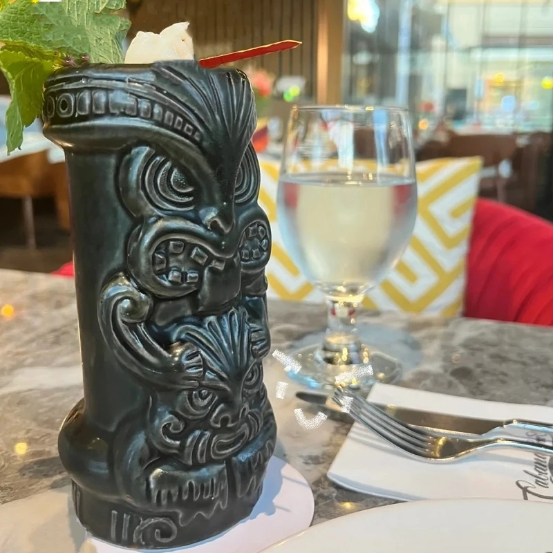 

630ml Ceramic Tiki Mug Creative Porcelain Beer Wine Mug Cup Bar Tool