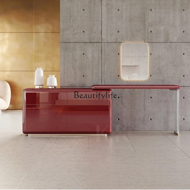 

56Italian light luxury chest dresser integrated high-end modern simple bedroom makeup table