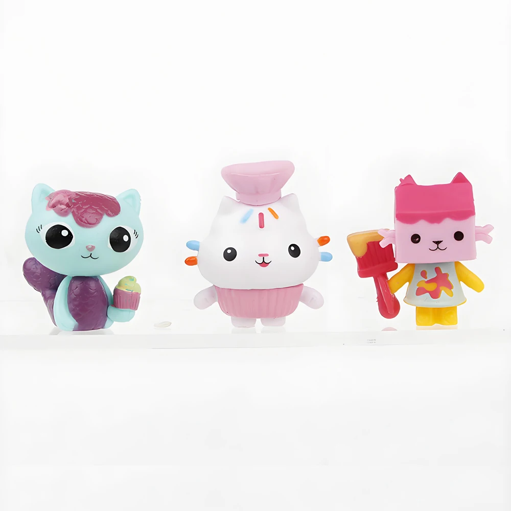 10/13pcs Anime Figure Gab Smiling Cakey Catrat Hug Doll Mercat Cartoon Action Figure Home Decoration Toy Gifts image 4