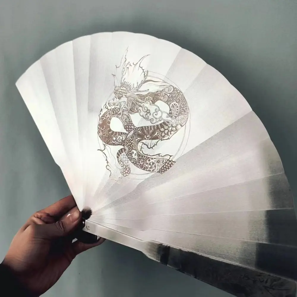 Metal Folding Fan Stainless Steel Martial Arts Kung Fu Fan High-Grade Gift Handicraft Ornaments