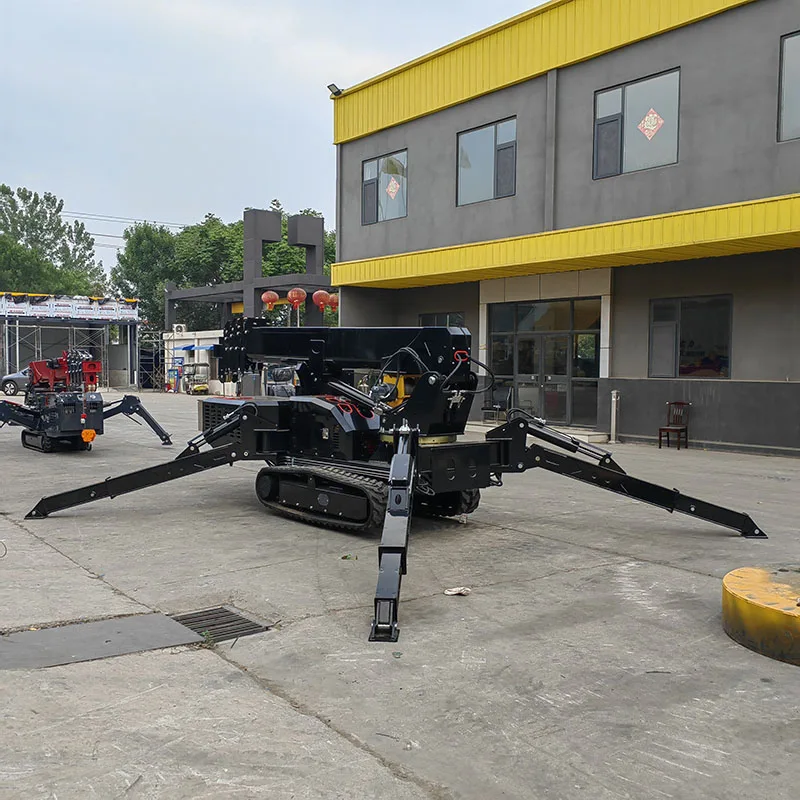 Factory Supplies 3-Ton Crawler-Type Spider Cranes Engine 12T Capacity 19M Operating Radius Aerial Elevators Portable