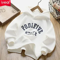 IYEAL Children's Autumn New Hooded Sweatshirt Boys' Letter Printing Hoodie Autumn New Boys' Top