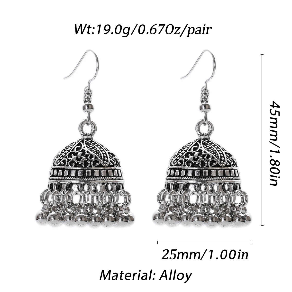 Pendientes Piercing Indian Jewelry Jhumka Tassel Earrings Women Accessories Kolczyki Silver Color Earring Trendy Party Ear rings image 3