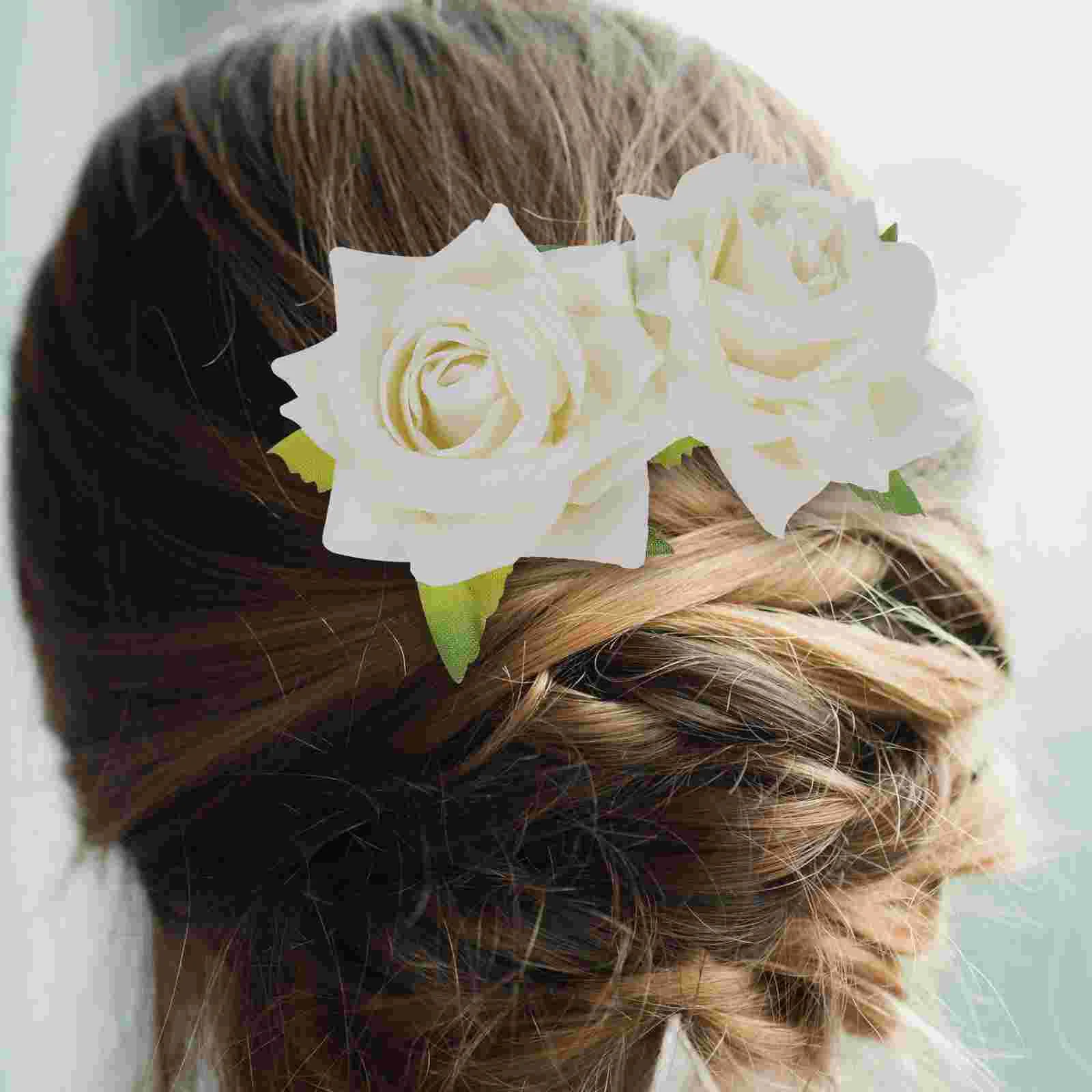 

Elegant Rose Hair Comb Bridal Headdress Versatile Colors Lasting Easy Wear Non Damaging Hairstyle Accessories Women Hair