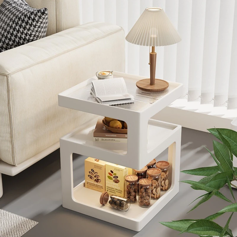 Sofa side table Solid wood bedside table Bedside table with lamp Small coffee table