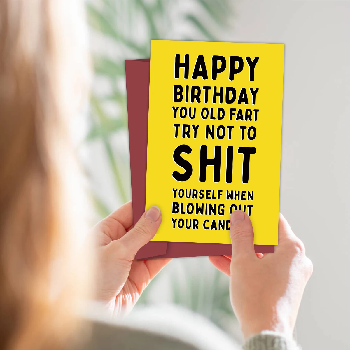 1PC Hilarious Birthday Cards for Men,Women,Rude and Funny Joke Birthday Card with Envelope Thank You Card Ideal Birthday Gifts