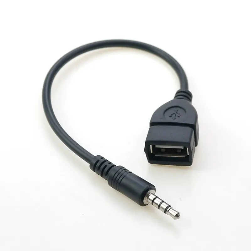 1/2/3/4/5/6Pcs 3.5 Mm Male AUX Audio Jack Plug To USB 2.0 Female Converter Cable Cord Adapte For Car MP3 Player Converter