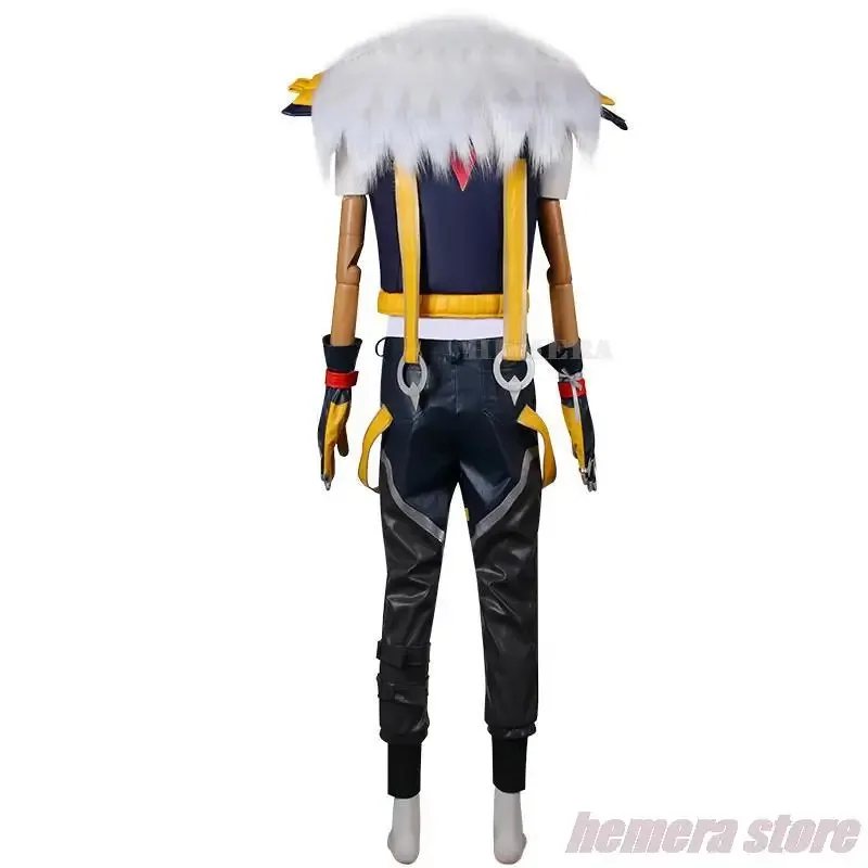 HEARTSTEEL Sett Game LOL The Boss أزياء تنكرية شعر مستعار زي قبعة آذان الشعر لعبة حفلات الهالوين Teamfight بدلة جلدية جديدة للرجال