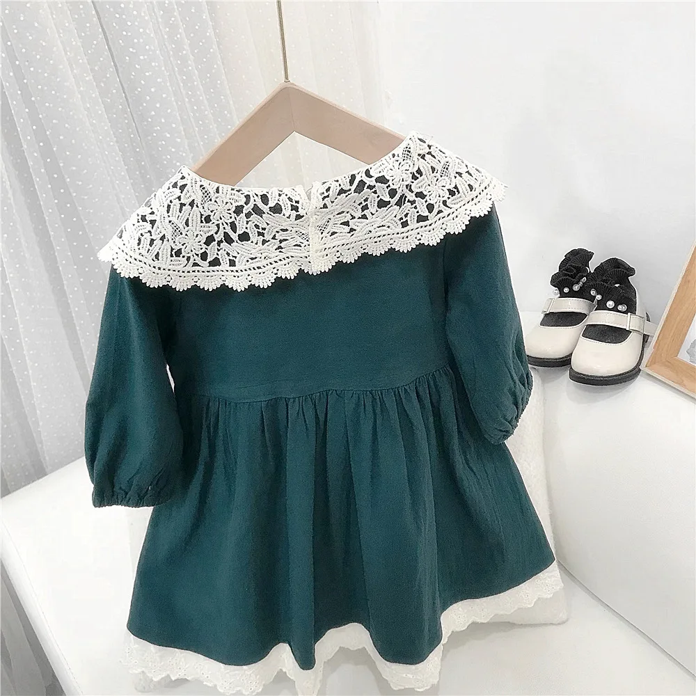 Spring Autumn Princess Dress For Girls Lace Floral Girls\' Dresses Casual Long Sleeve Baby Girl Dress Clothing Children Costume