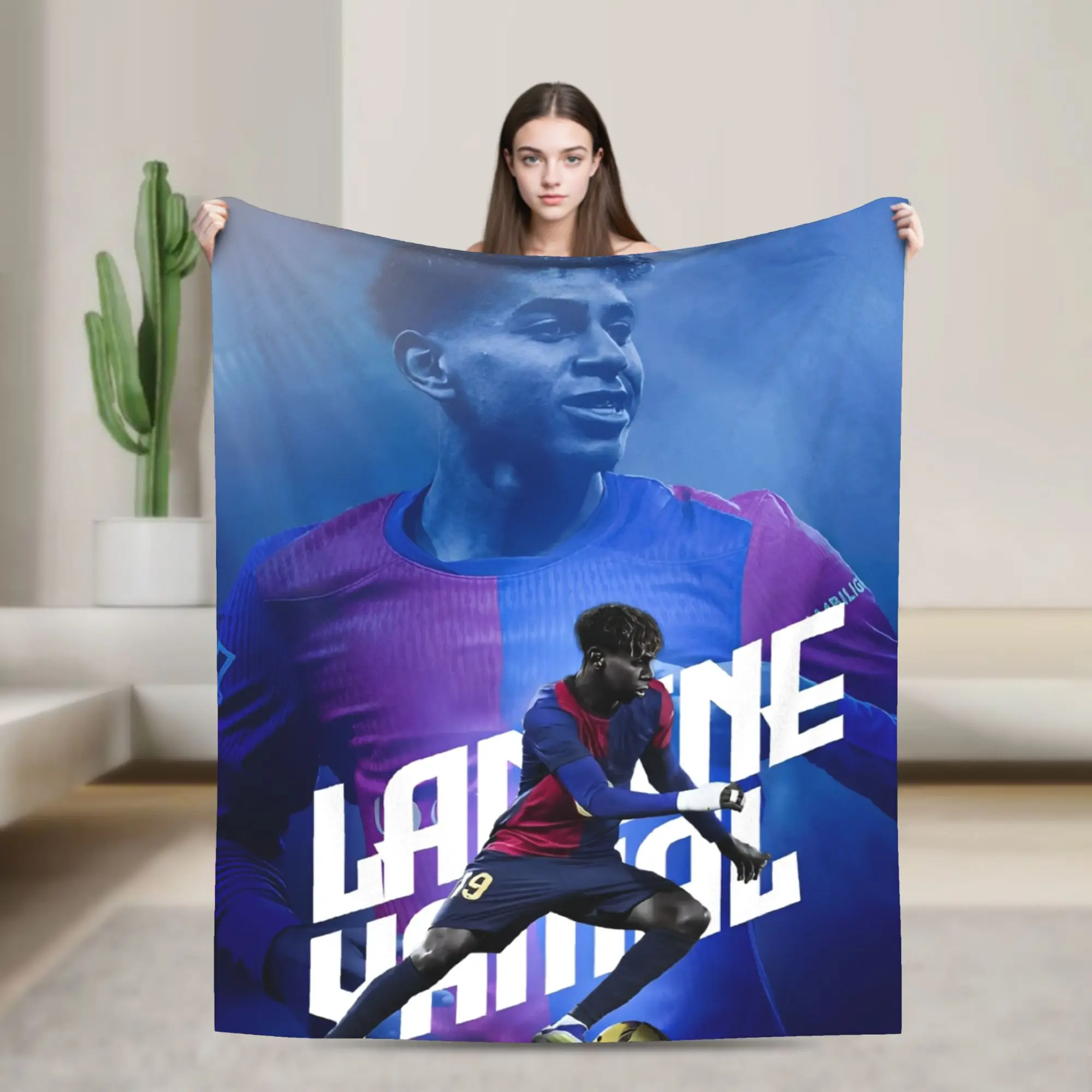 Lamine Y-Yamal Number 19 Football Blanket Fleece Summer Air Conditioning  Warm Throw Blankets for Bedding Bedroom Bedspread