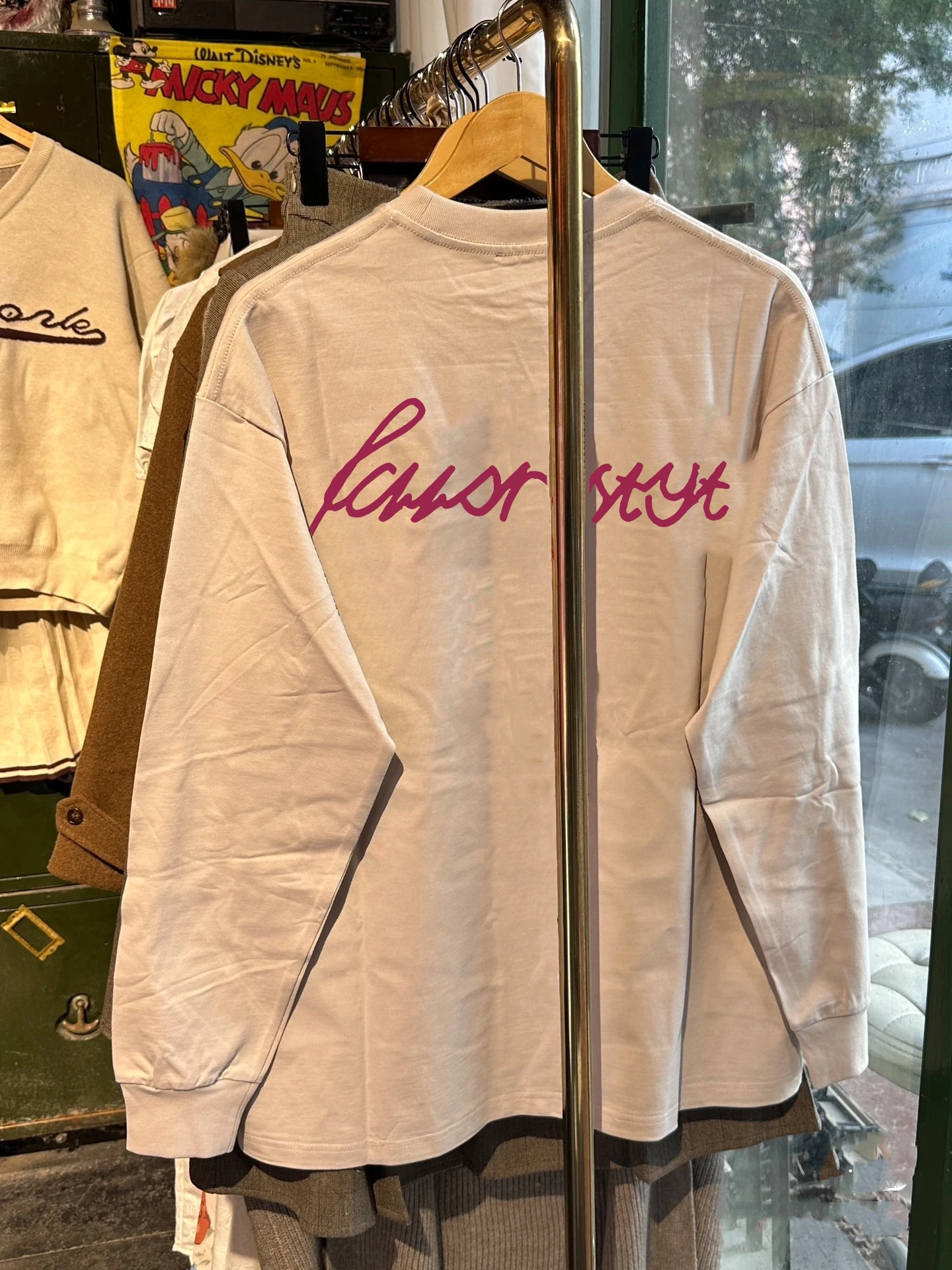 

Printed Pure Cotton Long Sve T-irt ex Base Layer irt Autumn Youth Vitali Sle round Ne Regular Fit Outerwear