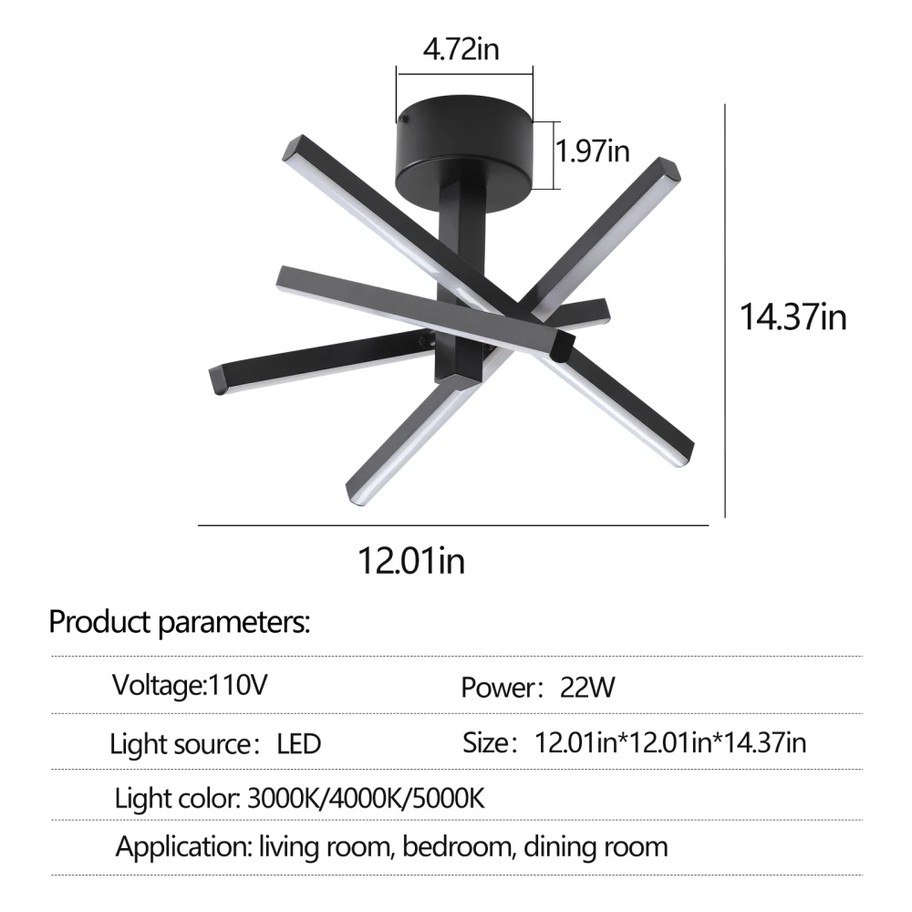 LED semi-inbouw plafondlamp