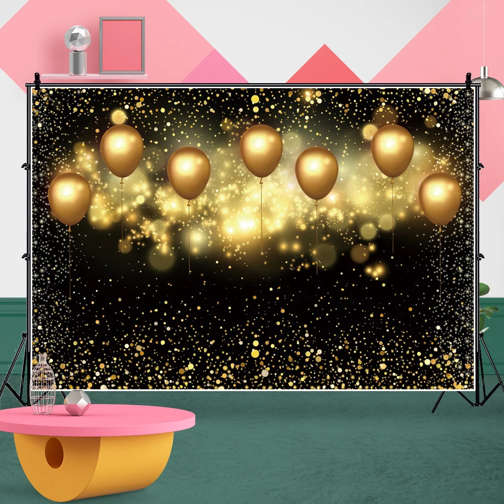 Golden Balloon Photo Photography Background Cool Black Background Gold Balloon Background Factory Customized Retail Wholesale