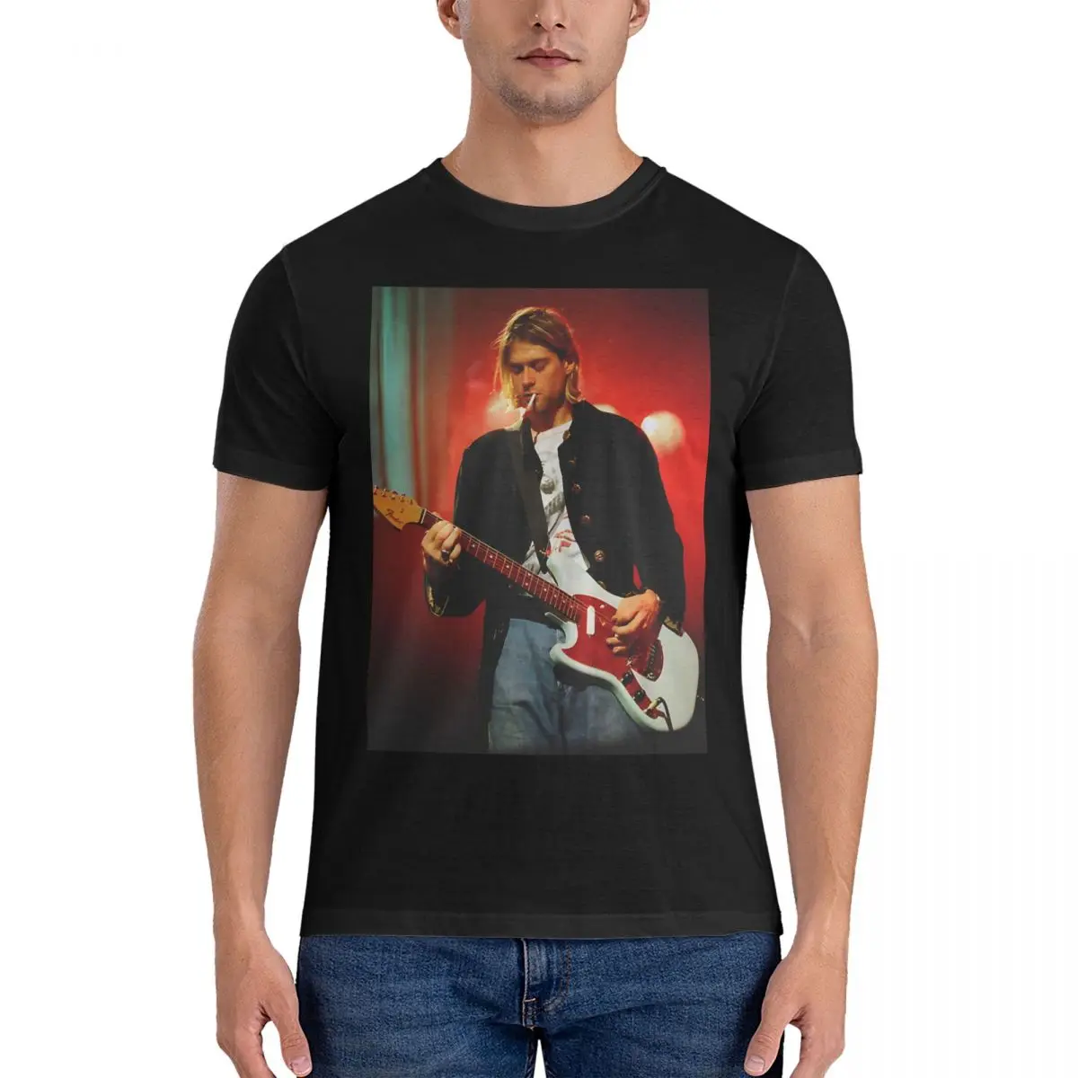 Legend-Band American T-Shirt Men Kurt-Cobain Cool Pure Cotton Tees Crewneck T Shirts Gift Clothing official-website tops fugees