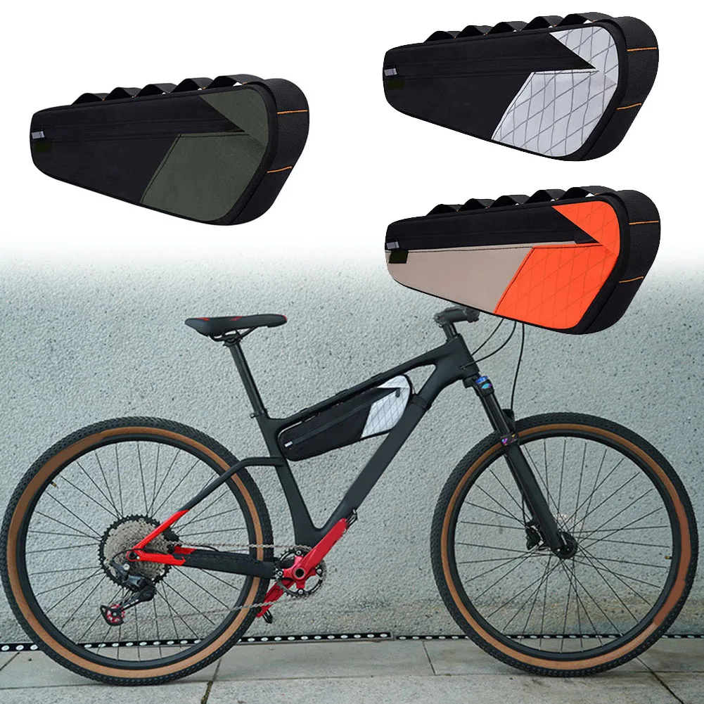 

Flexible Mounting Bike Pouch Waterproof Bag Bike Triangle Bag As Picture Shown Bicycle Frame Bag Compact Lightweight Design