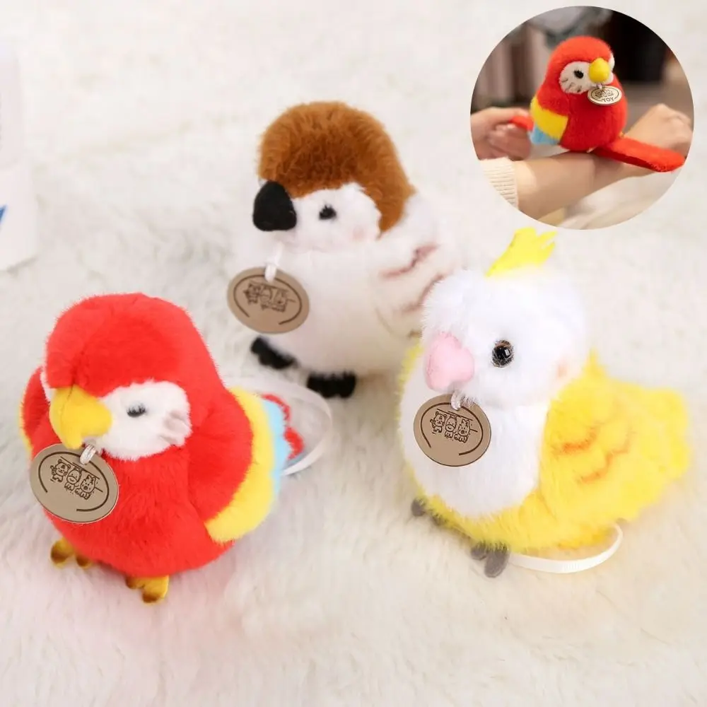 Simulation Parrot Pendant Animal Magnetic Birds Snap Wristband Kawaii Bag Pendant Standing Shoulder Animals Birthday Gifts