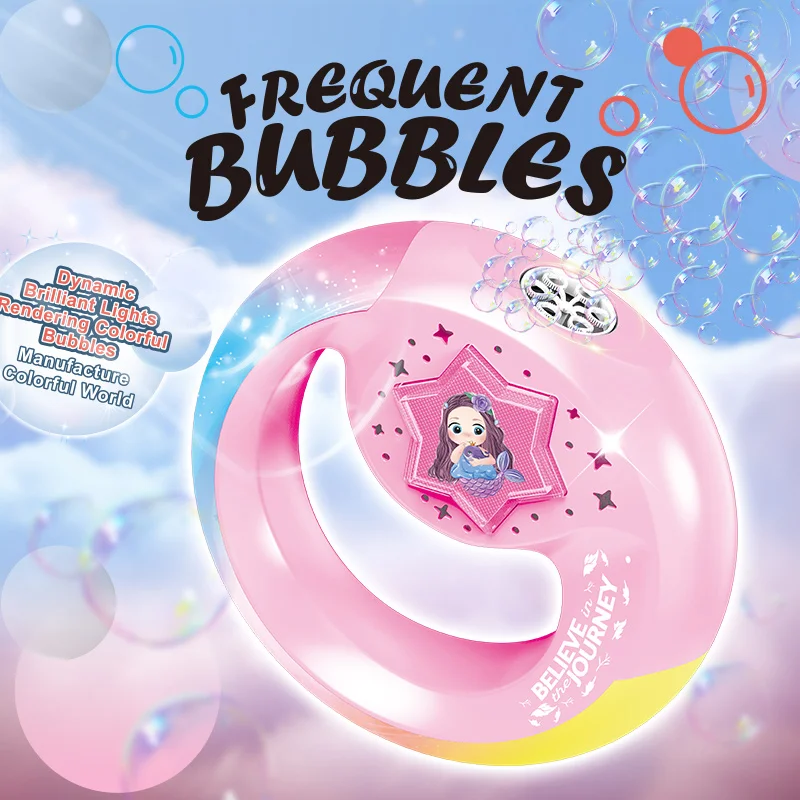 Machine à bulles avec bracelet léger, princesse sirène, cadeau d'anniversaire pour fille, jouet soufflant de bulles en plein air, 2025