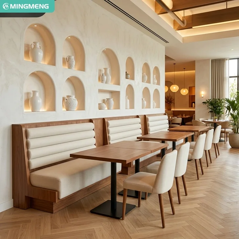 Restaurant Furniture Commercial Upholstered Booth Seating Sofa Chair Table Set for Cafe Hotel Customizable OEM Manufacturer