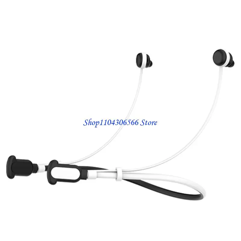 02DD Premium Silicone Earbuds Safety Leash Cord Flexible Build Secure Fit For Sports And Commuting Lightweight Portable Desig