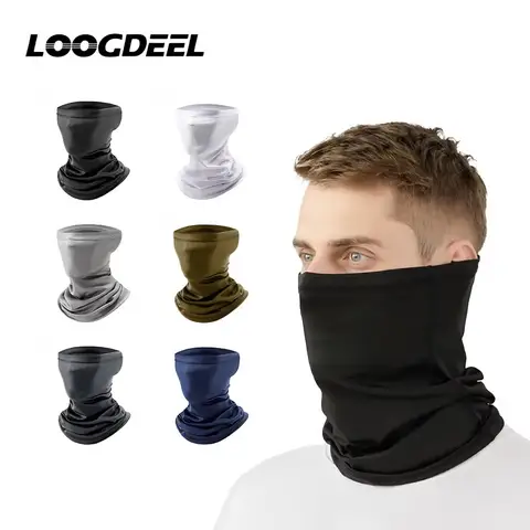 LOOGDEEL Ice Silk Mountaineering Scarf High Elasticity Sun Protection Versatility Sports Neck Breathable Lightweight Comfortable