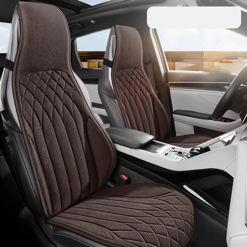 Luxury Full set Protection Universal Car Seat Cover All Season Breathable High Quality Perforated Latex Suede SUV Seat Covers