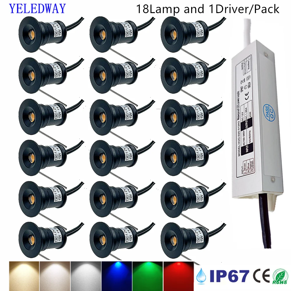 YELEDWAY IP67 Wasserdicht Unterirdischen Lampe 12V LED Einbau Landschaft Scheinwerfer Im Freien Garten Begraben Licht Pathway Schritt Licht mit Fahrer 4
