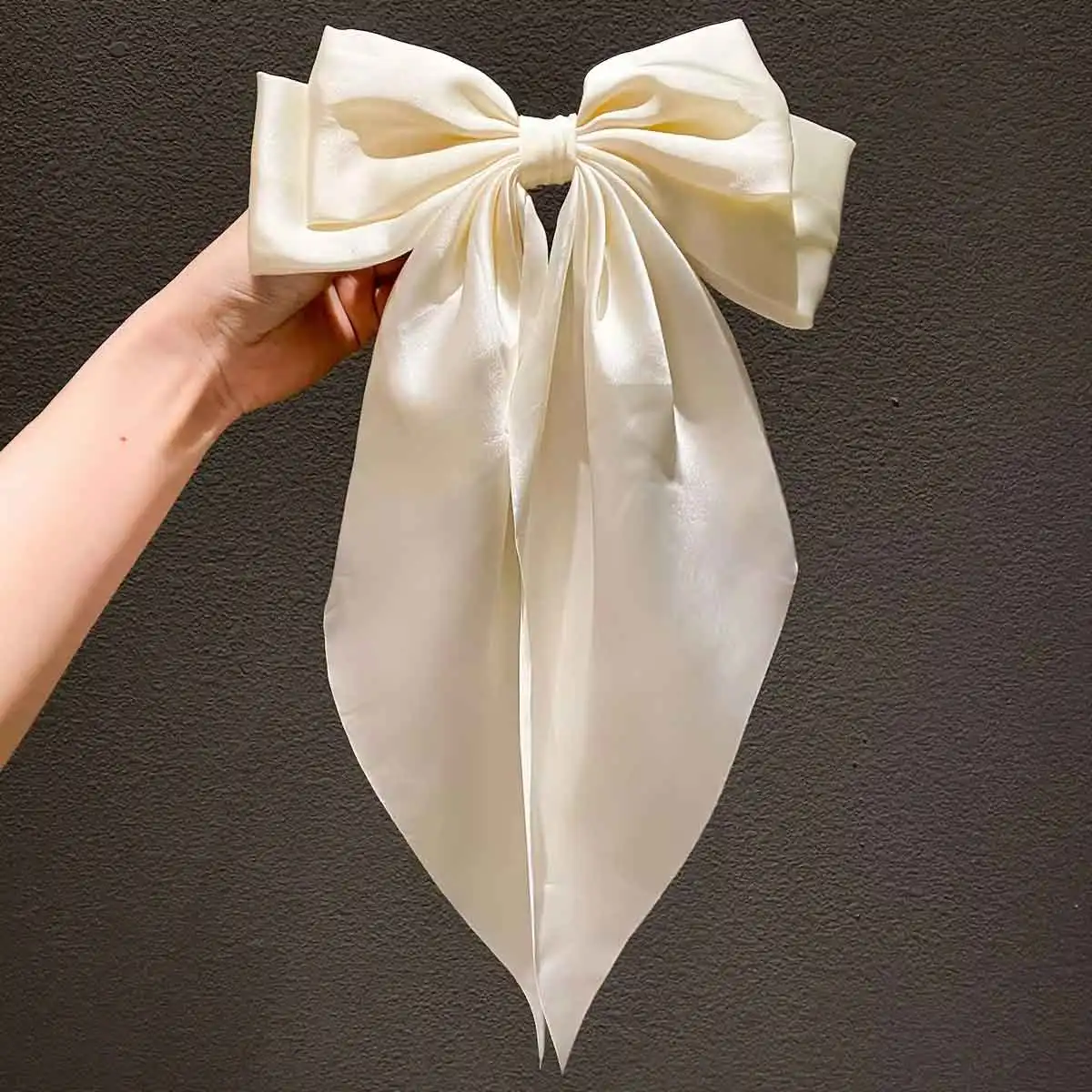 1/2/8szt Big Bow Ribbon Hairpin Elegant Large Satin Bow Hair Clipwomen Girl Black Pink Spring Clip Hair Pinretro Headband — zdjęcie 4