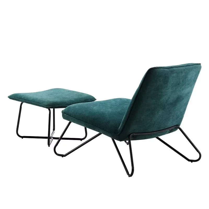 for New Arrival Armless Accent Chair 5 Positions Slipper Adjustable Backrest Chair With Ottoman