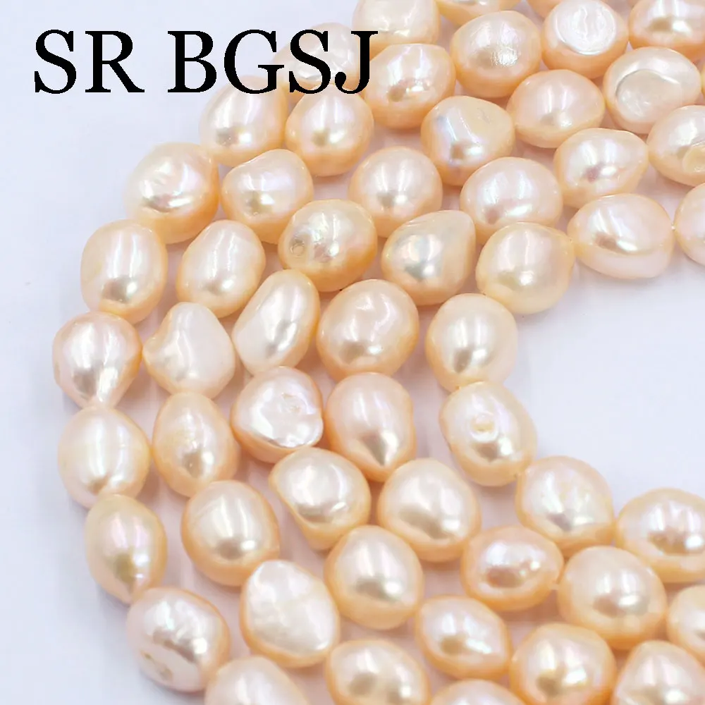 11-12 مللي متر حر الباروك الوردي حقيقية لؤلؤ المياه العذبة الطبيعية صنع المجوهرات فضفاض الخرز ستراند 15 بوصة #1