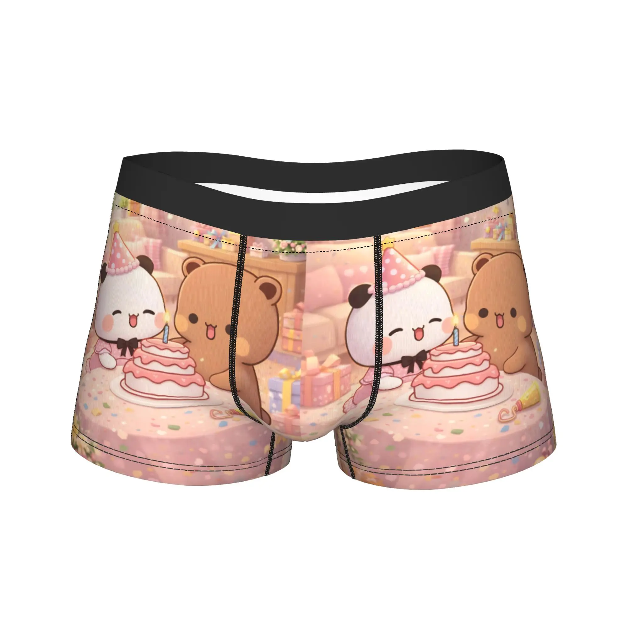 Panda Bubu Dudu Pattern Underwear  Males Panties Print Breathable Boxershorts High Quality Boxer Brief Plus Size