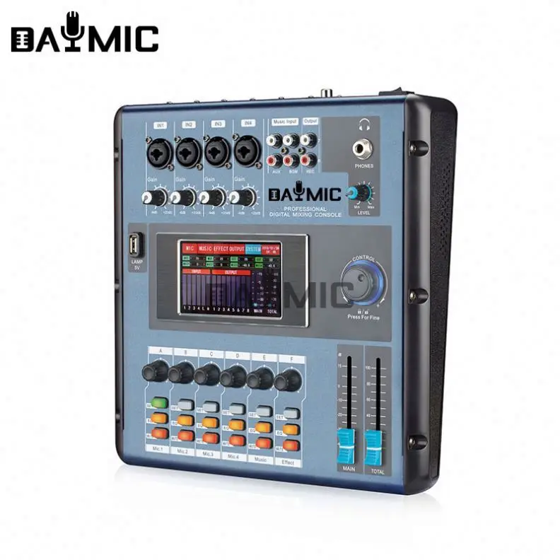 6-Kanal-DJ-Digital-Audio-Mischpult mit Display