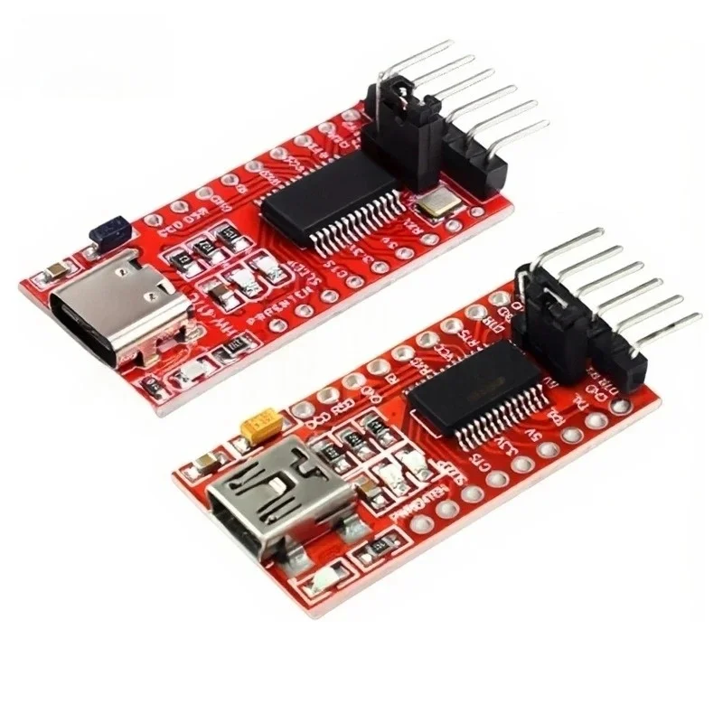 7/2PCS FT232RL USB To TTL Serial Adapter Module FTDI Chip 3.3V 5V Switchable USB To UART Converter For Arduino Download Debug