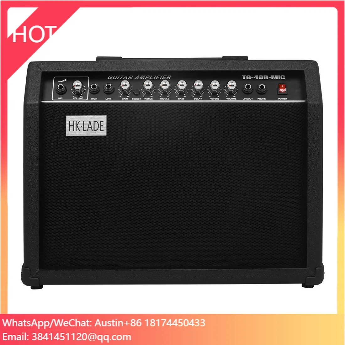 

40W Electric Guitar Amplifier Speaker Outdoor Portable Speaker Guitar Speaker Instruments